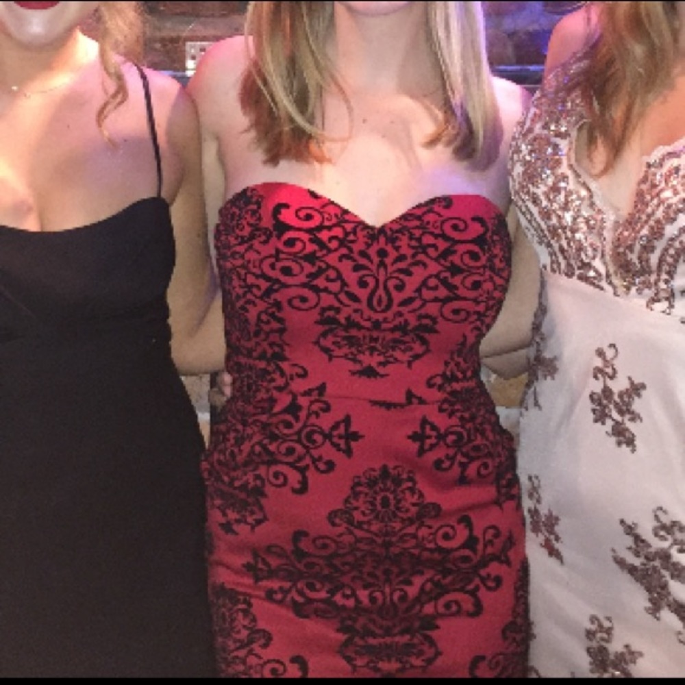 Red & Black Cocktail Dress